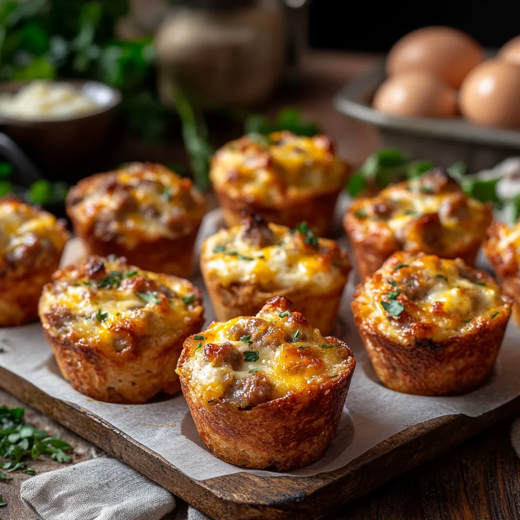 freshly baked sausage breakfast muffins