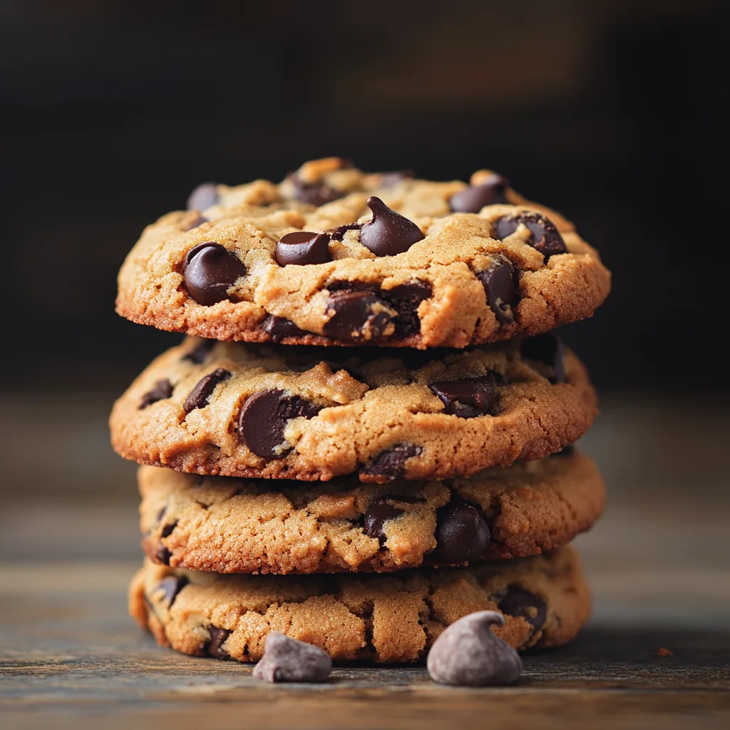 freshly baked small batch chocolate chip cookies on a parchment-lined baking tray